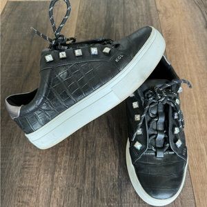 Kurt Geiger London Black Croc Sneakers